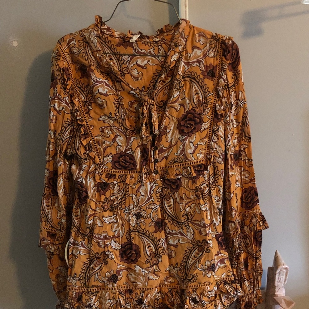 Spell Women's Top in Rich Brown and Tan